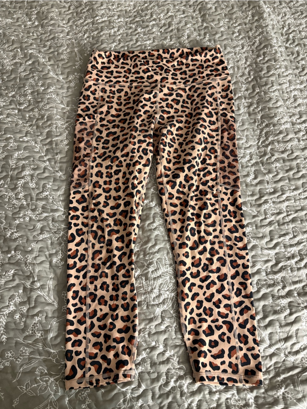 Leopard Print High-Rise Leggings Tan